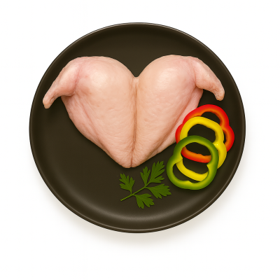 سینه مرغ بدون استخوان با کتف آندیب گوشت سفید