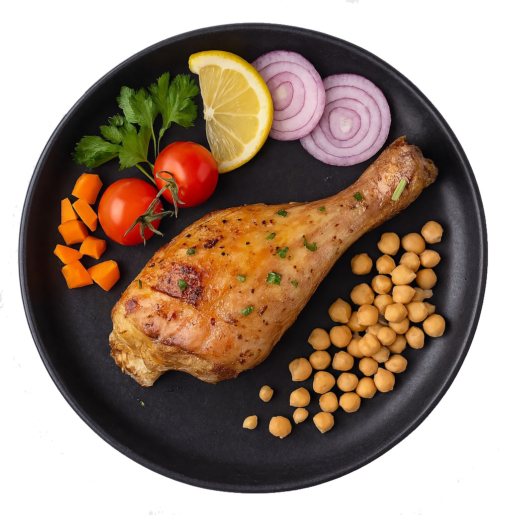 ساق ران تنوری آندیب گوشت فرآوری شده مرغ بریان و تنوری