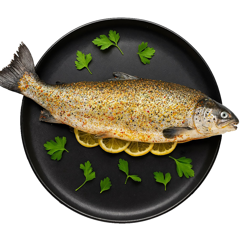 ماهی سالمون طعم دار ماهی سالمون طعم دار کامل آندیب مرغ بریان و تنوری گوشت فرآوری شده